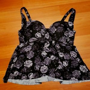 Torrid Open Floral Tankini Top